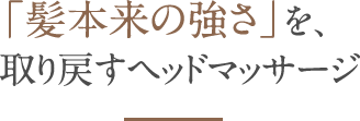 髪本来の強さを取り戻すヘッドマッサージ